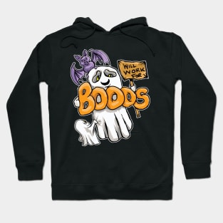 Will Work For Booos Ghost Hoodie